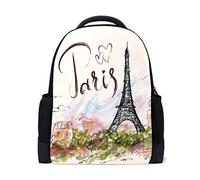 Torre Eiffel Viaggio Laptop Zaino Scuola Libro Borsa Europea Pittura a Olio France Cuore Causale Daypack Outdoor Business Escursionismo Zaini Campeggio Borse A Spalla Per Studenti Donne Uomini