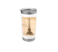 Torre Eiffel vintage design retrò Old Paris Lovers Gift Bicchiere termico in acciaio inox doppia parete