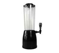 Torre Erogatrice per Bibite con Rubinetto Anti Goccia Serbatoio in Pet Trasparente Base Rotonda per Catering E Feste, Capacità 2,5 L, Finitura Nera, Nero, Nero