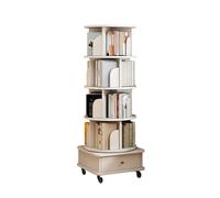 Torre for scaffali girevole a 4 livelli, libreria girevole con cassetti, scaffale for libri mobile, adatto for riporre libri, album fotografici, CD(Color-3)