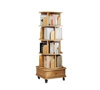 Torre for scaffali girevole a 4 livelli, libreria girevole con cassetti, scaffale for libri mobile, adatto for riporre libri, album fotografici, CD(Color-2)