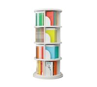 Torre for scaffali girevole a 4 livelli, scaffale for libri/CD/riviste, libreria moderna in legno, adatta for sala studio, soggiorno, camera da letto(Color-4)