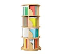 Torre for scaffali girevole a 4 livelli, scaffale for libri/CD/riviste, libreria moderna in legno, adatta for sala studio, soggiorno, camera da letto(Color-3)