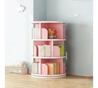 Torre Girevole in Legno per Biblioteca - 3/4/5/6 Livelli, espositore a 360° per Libri e Decorazioni, Soluzione di archiviazione Rotonda per Ufficio Domestico