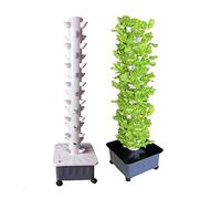 Torre idroponica a 15 piani a 45 fori, sistema di coltivazione acquaponica, kit di coltivazione aeroponica a torre da giardino per erbe, frutta e verdura con pompa idratante, adattatore, vasi a rete