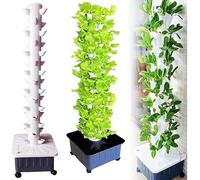 Torre idroponica, Torre idroponica a 15 Piani e 45 Fori, Sistema di Coltivazione acquaponica, Kit di Coltivazione aeroponica Garden Tower per Erbe aromatiche, Coltivazione Senza Terra, Torre