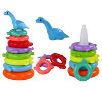 Torre impilabile colorata con 8 anelli - giraffa, 29 × 14 × 14 cm