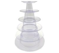 Torre Macaron 6 Livelli Rotonda Trasparente - Torre Macaron Supporto Multiuso per Torte Dessert Vassoio da Portata 9x10 per Matrimoni Baby Shower Compleanno Feste Decor