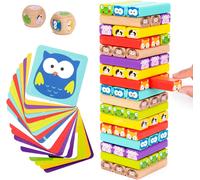 Torre Magica Colorata in Legno Con Animali - Gioco Educativo Didattico Da Tavolo