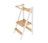 Torre Montessori di apprendimento, Pieghevole Multiuso, Torre di apprendimento a partire da 1 anno, Gradino, per Bambini, 88 * 45 * 45 cm - Bianco(B Bianco)
