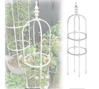 Torre Obelisco Traliccio da Giardino, Supporto in Metallo Alto da 60 A 180cm per Rampicanti E Fiori da Interno/Esterno, Nero/Bianco (Color : Bianco, Size : 28x150cm/11x59in)