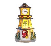 Torre 'Orologio Di Natale - Campanile Illuminato In Resina LED | Espositore Natalizio Illuminato Decorativo Da 11 Cm | Illuminazione Festosa Delle Torri 'orologio Da Tavolo Per La Decorazione