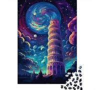 Torre Pendente di Pisa Puzzle 1000 Pezzi Notte Fantastica Gioco di Puzzle 1000 Pezzi Carta Puzzle per Adulti Relax Casa Regalo 70x50cm/1000pcs