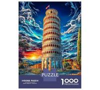 Torre pendente di Pisa Puzzle Da 1000 Pezzi - Puzzle Ad Alta Difficoltà,Giochi Stimolanti Per Tutta La Famiglia 38x26cm/1000pcs