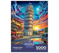 Torre pendente di Pisa Puzzle Da 1000 Pezzi - Puzzle Ad Alta Difficoltà,Giochi Stimolanti Per Tutta La Famiglia 70x50cm/1000pcs