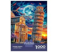 Torre pendente di Pisa Puzzle Da 1000 Pezzi - Puzzle Ad Alta Difficoltà,Giochi Stimolanti Per Tutta La Famiglia 70x50cm/1000pcs
