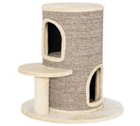 Torre per Gatti a 2 Livelli con 2 Nascondigli 60x60x61cm Beige/Marrone AllMyPets