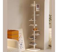 Torre per libri autoportante in metallo con design invisibile e ripiani galleggianti per camera da letto, arredamento ufficio e piccoli spazi