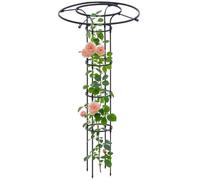 Torre per piante rampicanti in metallo nero per interni ed esterni, telaio obelisco da 110 cm per un facile montaggio in giardino, prato, garage e cortile, ideale per varie viti e piante