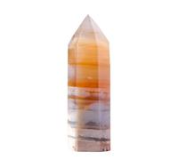 Torre, pietra decorativa | Cristalli di energia per la casa - Decorazione per camera da letto in pietra prisma Esagonale lucidata di agata a punto unico naturale