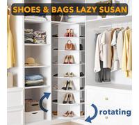 Torre portaoggetti girevole per scarpe, organizer per scarpe per camera da
