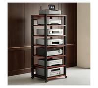 Torre Rack Audio A 7 Livelli Con Ruote, Regolabile Mobiletto Portaoggetti Supporto Audio Av Tower Media Stand Mobile Porta Videofor Casa/ufficio/teatro(Red)