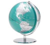 Torre & Tagus Latitude World-Mappamondo da scrivania, 24 cm, con Base in Metallo Cromato, per casa, Ufficio, Classe, Soggiorno, centrotavola, Color tè, Plastica, Foglia di t, 8 Inches