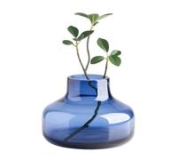 Torre & Tagus Vaso rotondo in vetro per fiori, alto 10,2 cm, trasparente, fatto a mano, per decorazioni moderne della casa, vaso per boccioli come decorazione decorativa per mensole o regalo di nozze,