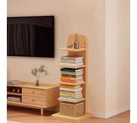 Torre verticale a 5/9 ripiani, design ad angolo, organizer invisibile galleggiante o da pavimento, per piccoli spazi, casa, ufficio, camera da letto e soggiorno (marrone chiaro, 5 strati)