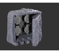 TORRETTA DA ESTERNO 4 ATTACCHI SHUKO EFFETTO PIETRA 20X19XH.20 IP44 COLORE GRIGIO