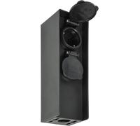 Electraline 300190 Colonnina da Giardino, Torretta Multipresa da cablare outdoor, 2 Prese Shcuko con tappo, IP44