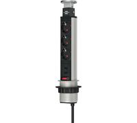 Brennenstuhl Tower Power Desktop Extra Socket 3 Way+2x Usb 2 M One Size Silver / Black