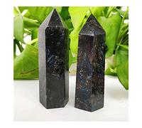 Torri in pietra di cristallo di astrofillite naturale, esagono, bacchetta, fuochi d'artificio, quarzo, punto singolo for la decorazione decorazioni per la casa (Size : 100-120g 1pc)