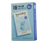 Torriden DIVE-IN Masques visage à l'acide hyaluronique de faible poids moléculaire 10EA - 100% feuilles de cellulose pour peau sensible | sans parfum sans alcool sans colorant | Vegan Clean Beauty
