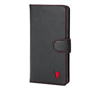 TORRO Cover Compatibile con Google Pixel 8 Pro - Custodia a Portafoglio in Pelle Premium con Slot per Carte (Nero con dettaglio Rosso)