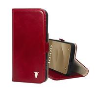 TORRO Cover Compatibile con iPhone 15 - Custodia a Portafoglio in Pelle Premium con Cavalletto e Slot per Carte - Rosso