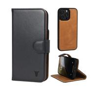 TORRO Custodia in pelle compatibile con iPhone 16 Pro Max - Custodia in pelle con portafoglio staccabile con supporto e slot per carte (compatibile con caricabatterie MagSafe ufficiali) - Nero