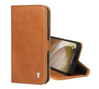 TORRO Custodia in Pelle Compatibile con iPhone 17 Pro - Custodia a Portafoglio in Pelle con Supporto e Scomparti per Carte (Compatibile con i Caricabatterie MagSafe Ufficiali) - Marrone Chiaro