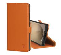 TORRO Custodia in pelle compatibile con Samsung Galaxy S26 Ultra 5G 2026 - Custodia a portafoglio in pelle premium con supporto e slot per carte (Arancione)