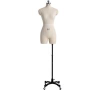 Torso di manichino da cucito femminile con ruota fissabile, manichino da sarta a metà corpo da donna(X-Large)