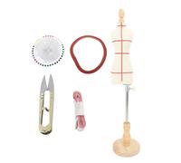 Torso di manichino femminile con supporto regolabile per abito da sarta, cucito a cavalcioni, base in legno massello con cuciture semplici (Scala 1/3)