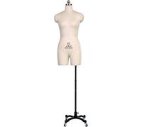 Torso di manichino for abito da cucito femminile con ruota Stamd, manichino manichino da sarta in schiuma for metà corpo, for la pratica didattica(White,XXXL 92)