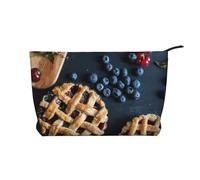 Torta ai frutti di bosco, Borsa per cosmetici in velluto a coste Borsa per il trucco Borsa da viaggio portatile