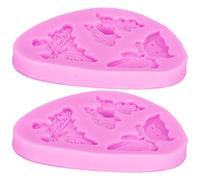 Torta al cioccolato fondente con farfalla in silicone, antiaderente, rilascio facile, rosa, 2 pezzi per dolci fai da te, produzione di candele e sapone