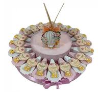 Torta bomboniere battesimo bimba calamite occhi dolci mongolfiera + centrale diffusore confetti inclusi (20 fette)