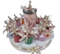 Torta bomboniere Candele profumate Ballerine su Torta portaconfetti Completa di Confetti (12 fette)