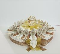 TORTA BOMBONIERE CHIAVE PIEGATA CALICE PRIMA COMUNIONE