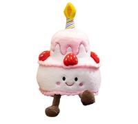 Torta cantante in peluche, giocattolo per torta per il primo compleanno | Bambola musicale per torta | Peluche musicale, bambola a forma di torta con canzone di buon compleanno, cuscino per canto in p