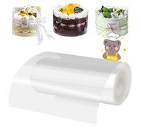 Torta Collare, Strisce Trasparenti in Acetato 15cm x 10m Rotolo di Acetato per Pasticceria per Torte in Mousse Decorazioni, Trasparente Fogli Acetato Bordo per Dolci per Torta Decorare Cioccolato