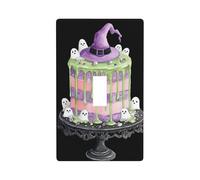 Torta di Halloween Viola Streghe Cappello Luce Interruttore Copertura Decorativa Singola Toggle 1 Gang Piastra da Parete per Cucina Agriturismo Camera Da Letto Bagno Arte